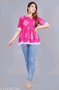 YSS Pretty Sensational Women Tops & Tunics - XL, Magenta / Fuchsia