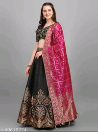 YSS Women Jacquard Woven Design Stitched Lehenga & Unstitched Blouse with Dupatta  - Semi Stitched