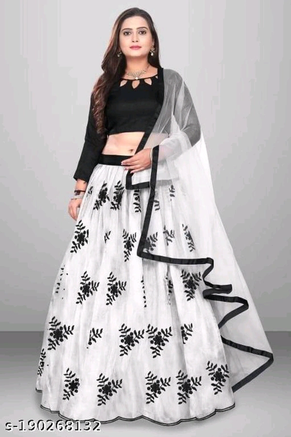 YSS Women's new arrival latest design embroidered work net lehenga choli with dupptta  - Free Size