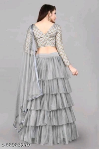 YSS Women Lehenga  - Free Size, Gray