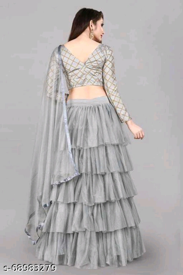 YSS Women Lehenga  - Free Size, Gray