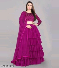 YSS Women Lehenga  - Free Size, Gray