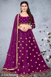 YSS Chitrarekha Superior Women Lehenga - Semi Stitched, Navy Blue
