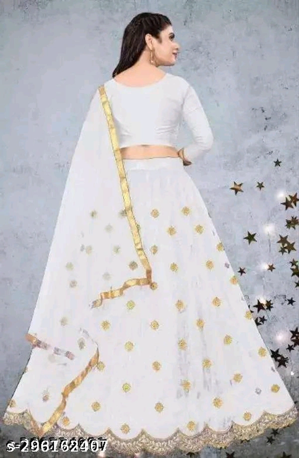 YSS Chitrarekha Superior Women Lehenga - Semi Stitched, White