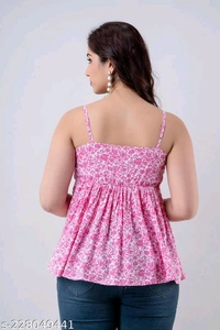 YSS Women Designer TOP - L, Pink Flamingo