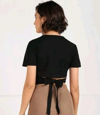 YSS WOMEN FANCY CROP TOP ( Lycra ) - XS, Black