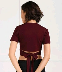 YSS WOMEN FANCY CROP TOP ( Lycra ) - XS, Maroon