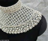 Yss Pearl Poncho Necklace Women Trendy Capes - White, L