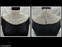 Yss Pearl Poncho Necklace Women Trendy Capes - White, L