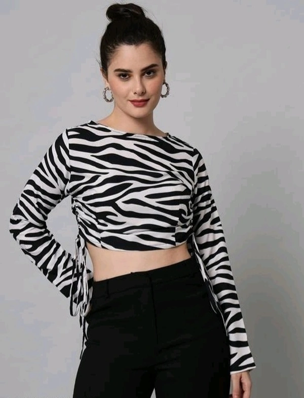 YSS Stylish Women Retro Zebra Top - black and white, S