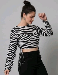 YSS Stylish Women Retro Zebra Top - black and white, S