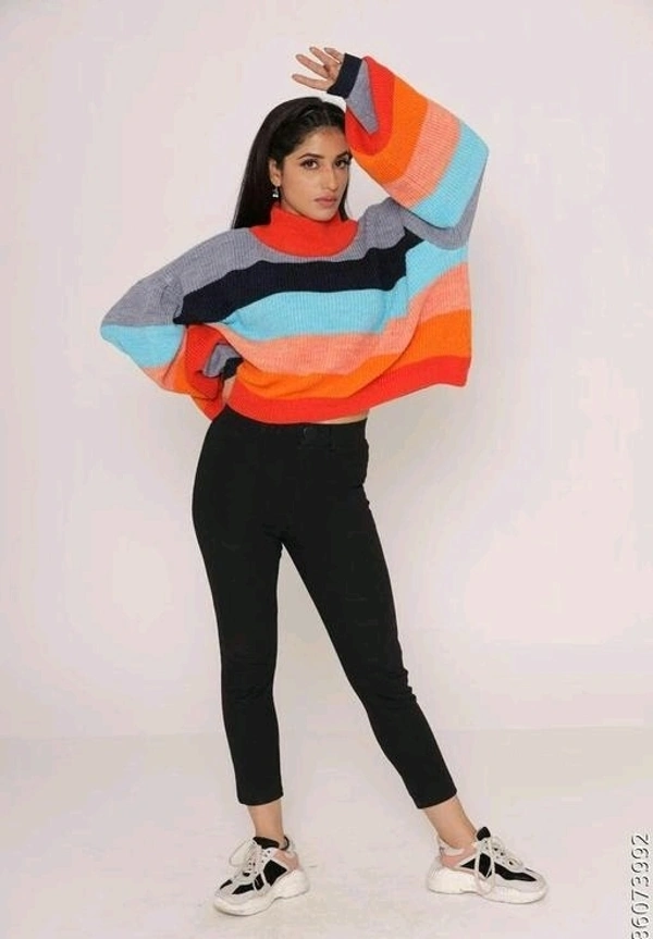 YSS Premium Quality Women/girl Sweater - Free Size, Web Orange
