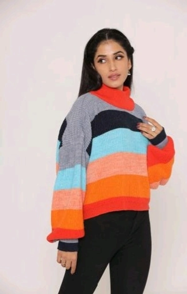 YSS Premium Quality Women/girl Sweater - Free Size, Web Orange
