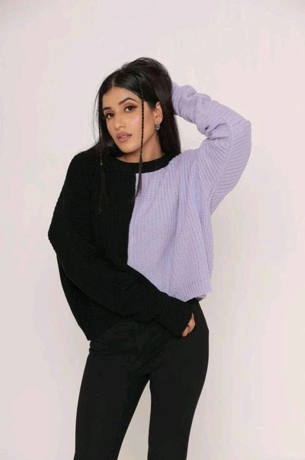 YSS Premium Quality Women/girl Sweater - Free Size, Purple and Black