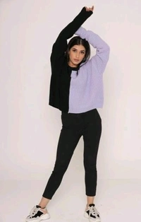 YSS Premium Quality Women/girl Sweater - Free Size, Purple and Black