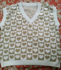 YSS Korean Knitted Sleeveless Women Sweater - XS, White and cream