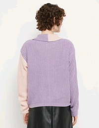 YSS Kasma Women Round Neck Full Sleeves Colourblocked Sweater - M