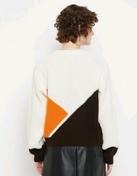 YSS Kasma Women Round Neck Full Sleeves Colourblocked Sweater - M