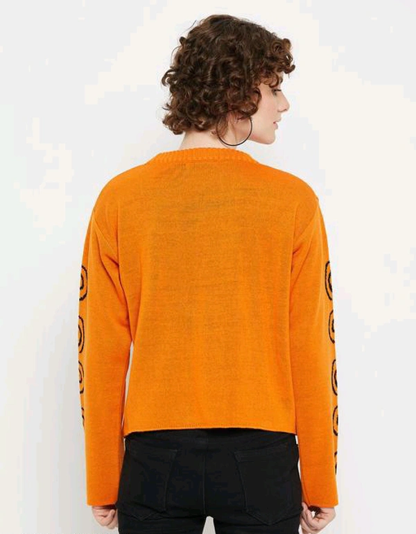 YSS Kasma Women Round Neck Full Sleeves Quirky Sweater - S