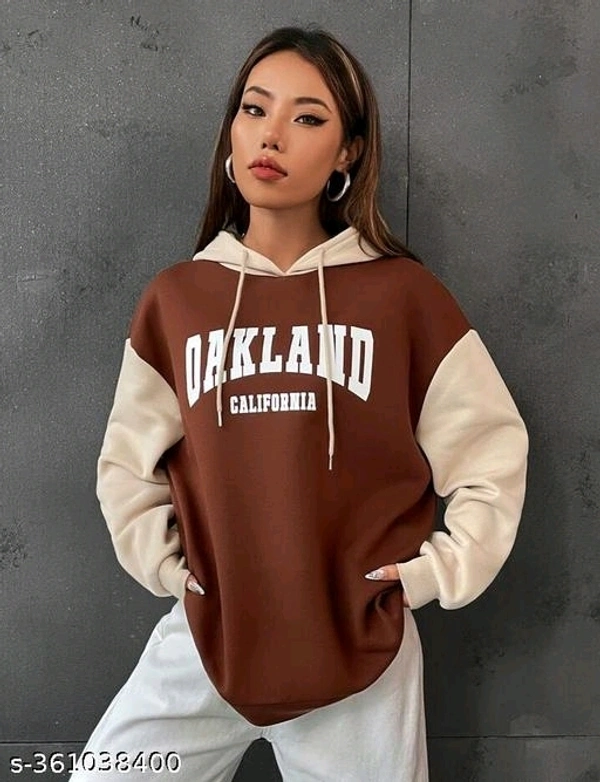 YSS Stylish Unisex Typographic Design Printed Hooded Sweatshirt - M