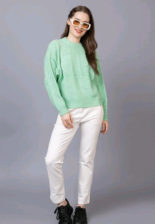 YSS  Women’s 100% Wool Pullover Sweater Regular Fit for Winter Wear  - M