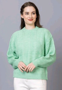 YSS  Women’s 100% Wool Pullover Sweater Regular Fit for Winter Wear  - M