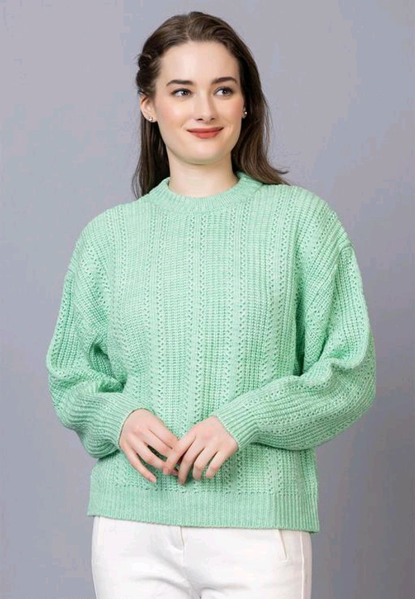 YSS  Women’s 100% Wool Pullover Sweater Regular Fit for Winter Wear  - M