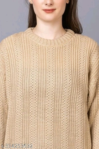 YSS Women’s 100% Wool Pullover Sweater Regular Fit for Winter Wear - S