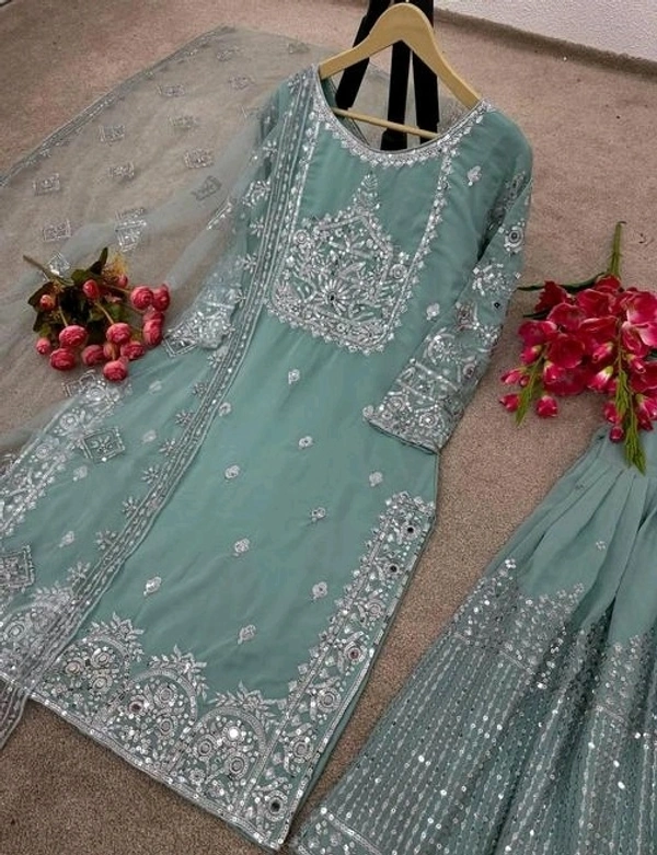 YSS Georgette Designer Kurta Set With Dupatta  - XXl