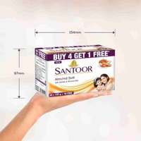 Santoor Sandal & Almond Milk Soap (4 × 125 g)
