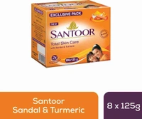 Santoor Sandal & Turmaric Soap (8 × 125 g)
