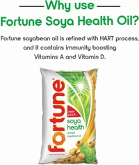 Fortune Refined Soyabean Oil Pouch (1 L)