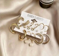 Combo Of 9 Pair Stunning Gold Plated Pearl Hoop,  Tiny and Studs Earrings for Women & Girls
Name: Combo Of 9 Pair Stunning Gold Plated Pearl Hoop,  Tiny and Studs Earrings for Women & Girls
Base Metal: Alloy

