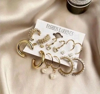 Combo Of 9 Pair Stunning Gold Plated Pearl Hoop,  Tiny and Studs Earrings for Women & Girls
Name: Combo Of 9 Pair Stunning Gold Plated Pearl Hoop,  Tiny and Studs Earrings for Women & Girls
Base Metal: Alloy
