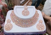 Rose gold necklace set with earrings 
Name: Rose gold necklace set with earrings 
Base Metal: Alloy
