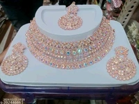 Rose gold necklace set with earrings 
Name: Rose gold necklace set with earrings 
Base Metal: Alloy
