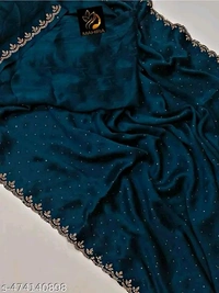 new design fancy saree with swarovski diamond (hotfix diamond )work party wear & fastive wear saree With hot fix Blouse
