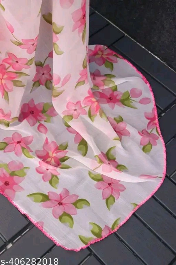 FLOWER DESIGNER SAREE
Name: FLOWER DESIGNER SAREE
Saree Fabric: Chiffon
Blouse: Running Blouse
Blouse Fabric: Georgette
 - FREE SIZE
