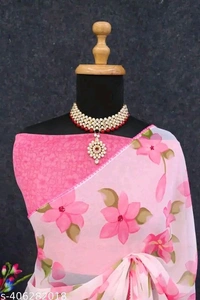 FLOWER DESIGNER SAREE
Name: FLOWER DESIGNER SAREE
Saree Fabric: Chiffon
Blouse: Running Blouse
Blouse Fabric: Georgette
 - FREE SIZE