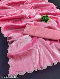 jimmy chu organza sarees designer organja sarees party wear stone saree new collection stone work sarees stone wala - Free size