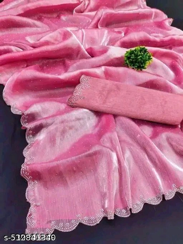 jimmy chu organza sarees designer organja sarees party wear stone saree new collection stone work sarees stone wala - Free size