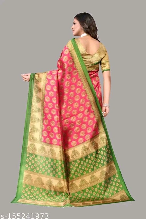 Women's Art Silk Kamamkari Printed Saree with Blouse Piece  
Name: Women's Art Silk Kamamkari Printed Saree with Blouse Piece  
Saree Fabric: Art Silk
Blouse: Running Blouse
Blouse Fabric: Art Silk
Pattern: Zari Woven
Blouse Pattern: Same as Border
Net Quantity (N): Single
Saree Fabric: Art Silk Blouse: Separate