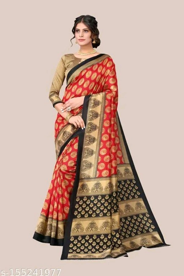 Women's Art Silk Kamamkari Printed Saree with Blouse Piece  
Name: Women's Art Silk Kamamkari Printed Saree with Blouse Piece  
Saree Fabric: Art Silk
Blouse: Running Blouse
Blouse Fabric: Art Silk
Pattern: Zari Woven
Blouse Pattern: Zari Woven
